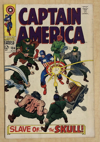 Captain America #104 VG 4.0 Jack Kirby MARVEL Comics 1968