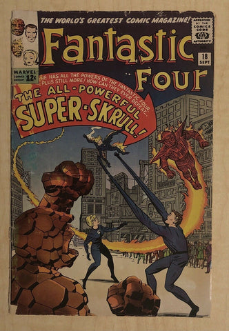Fantastic Four #18 G+ 2.5 Origin & 1st App Super Skrull MARVEL 1963