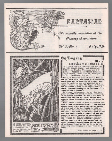 Fantasiae Vol 2 #7 July 1974 Newsletter of Fantasy Association FANZINE