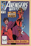 Avengers West Coast #56 F/VF 7.0 Darker than Scarlet MARVEL 1990 John Byrne