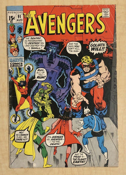 Avengers #91 G/VG 3.0 Marvel 1971 Roy Thomas & Sal Buscema